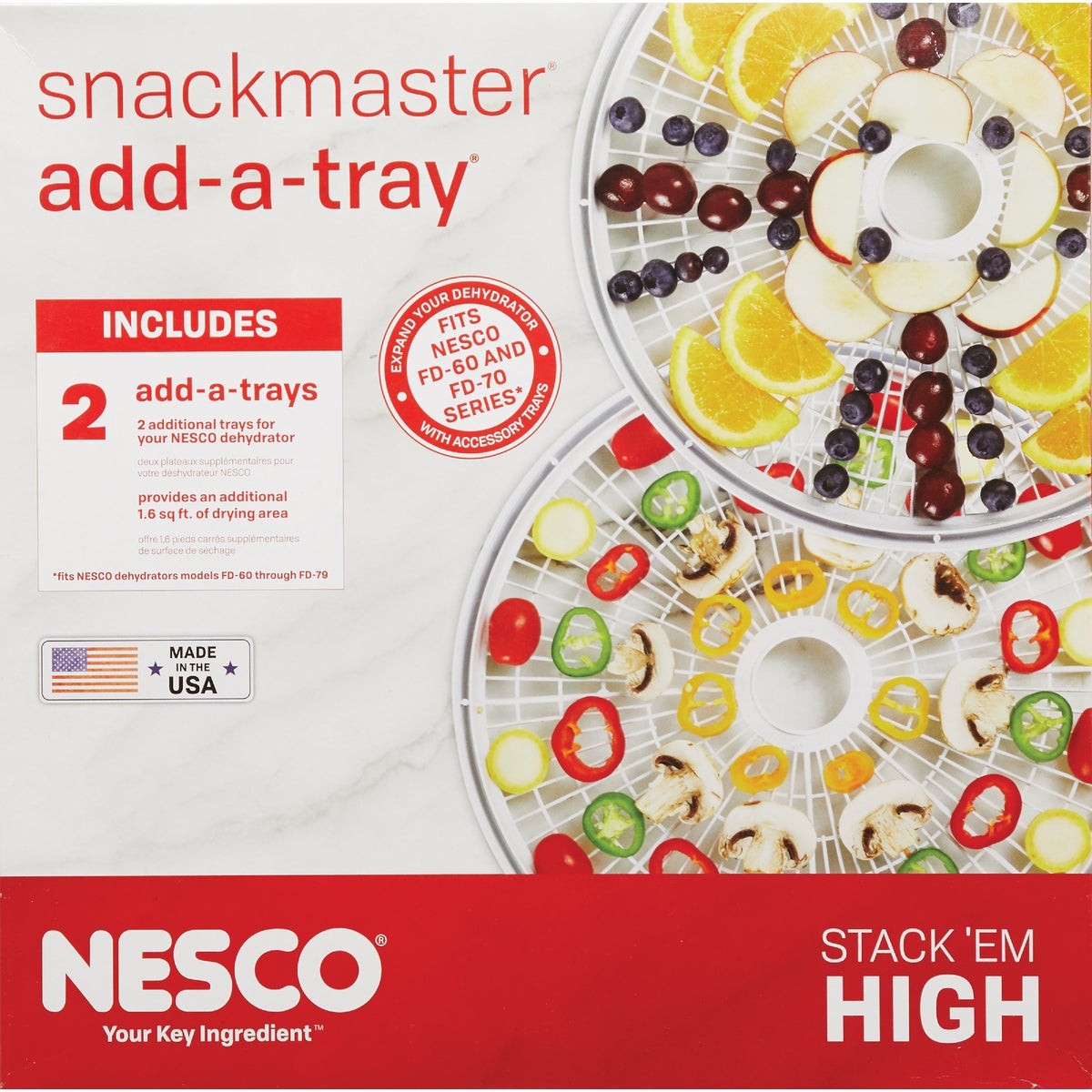Nesco Snackmaster Add-A-Trays for 60 & 70 Series Dehydrators (2 Count) LT-2SG