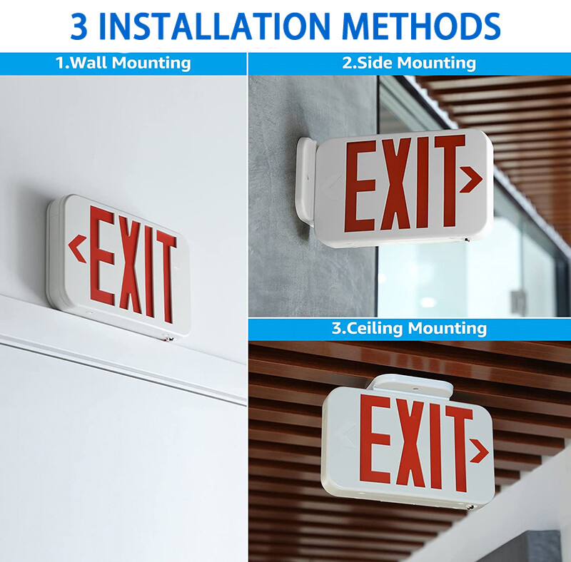 5Pack LED Emergency Exit Light Sign Battery Backup Fire Double Face Red Letter