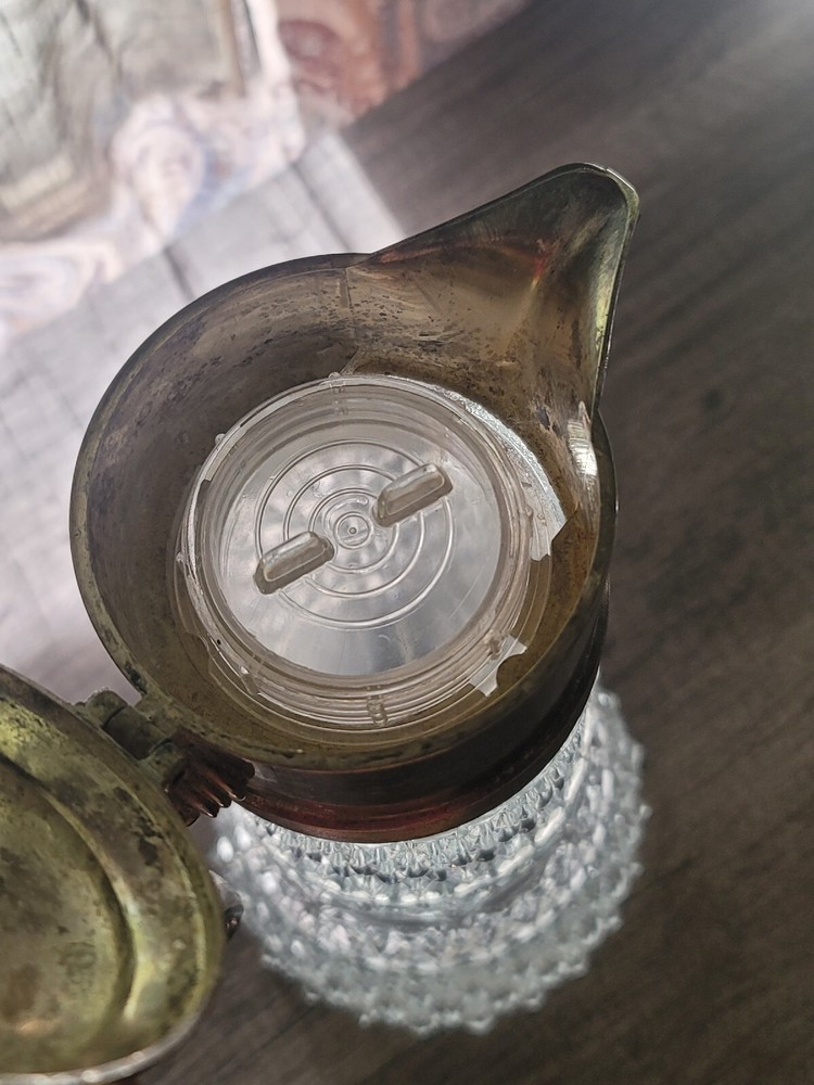 Vintage 1940’s Wine/Water/ Lemonade Silver Plated Pitcher With Ice Insert.