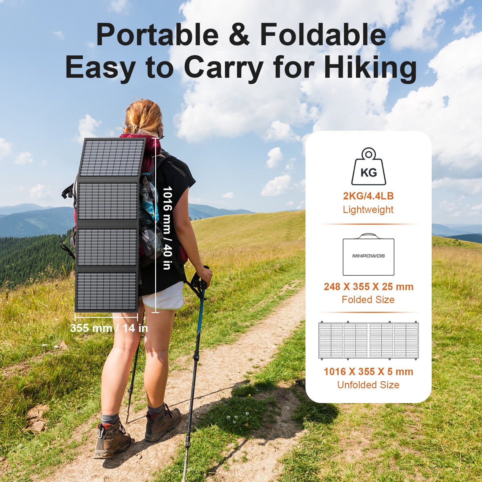 60W USB Solar Panel Charger Camping Equipment Backpacking Hiking Accessories