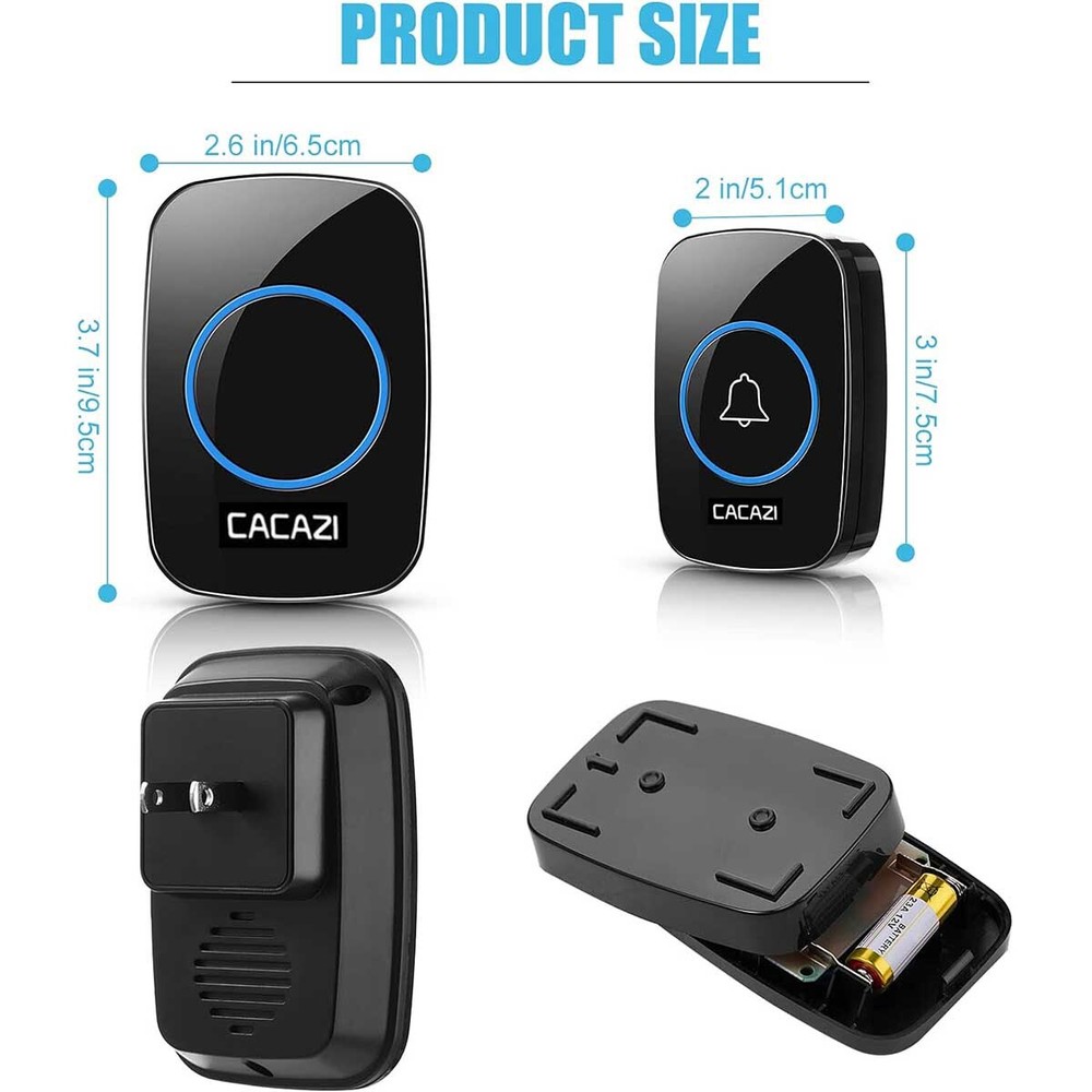 Wireless Home Doorbell Chime Long Range Plugin Receiver Waterproof Press Button