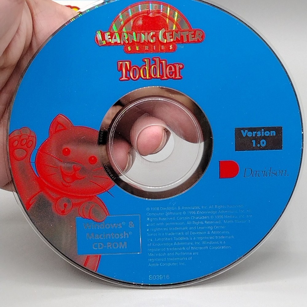 Davidson Learning Center Toddler (PC Windows/Mac) CD ROM - CIB - Works!!