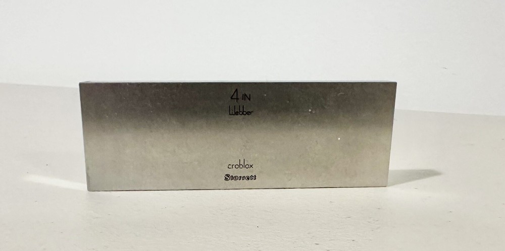 4.000” WEBBER Croblox Rectangular Gage Block Solid Carbide Starrett