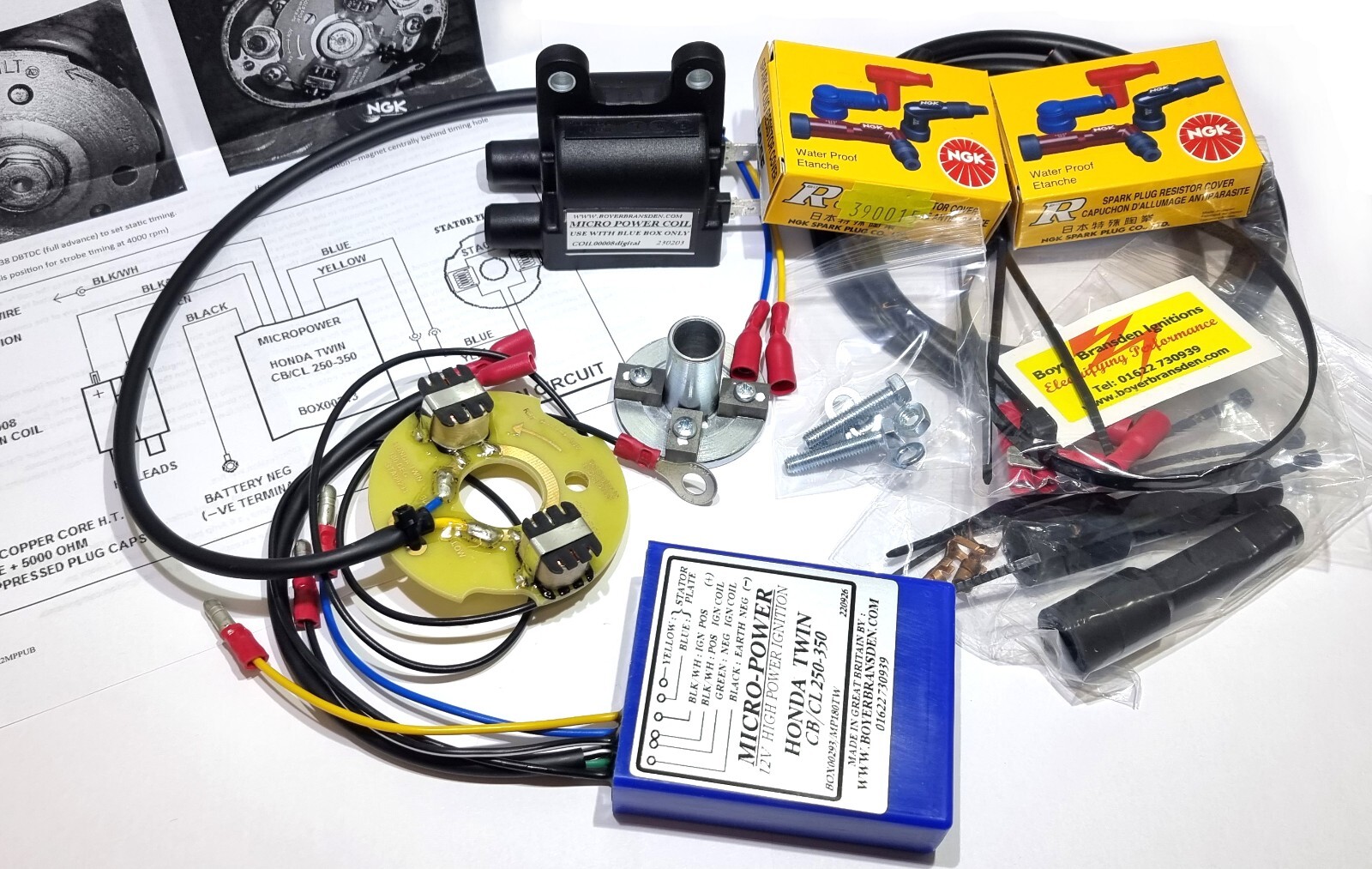 Boyer Bransden Kit00303 YAMAHA XS650 twin miniature coils electronic ignition UK