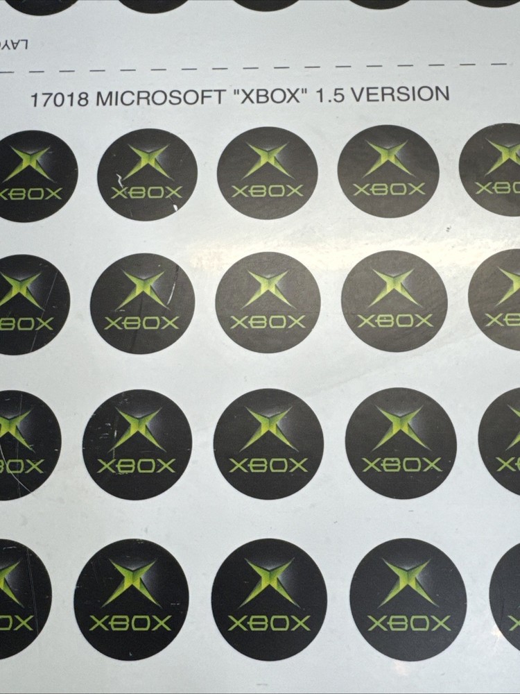 2002 Microsoft XBOX Sheet Of 264 Controller 1” Original Decals 1.5 Version 17018
