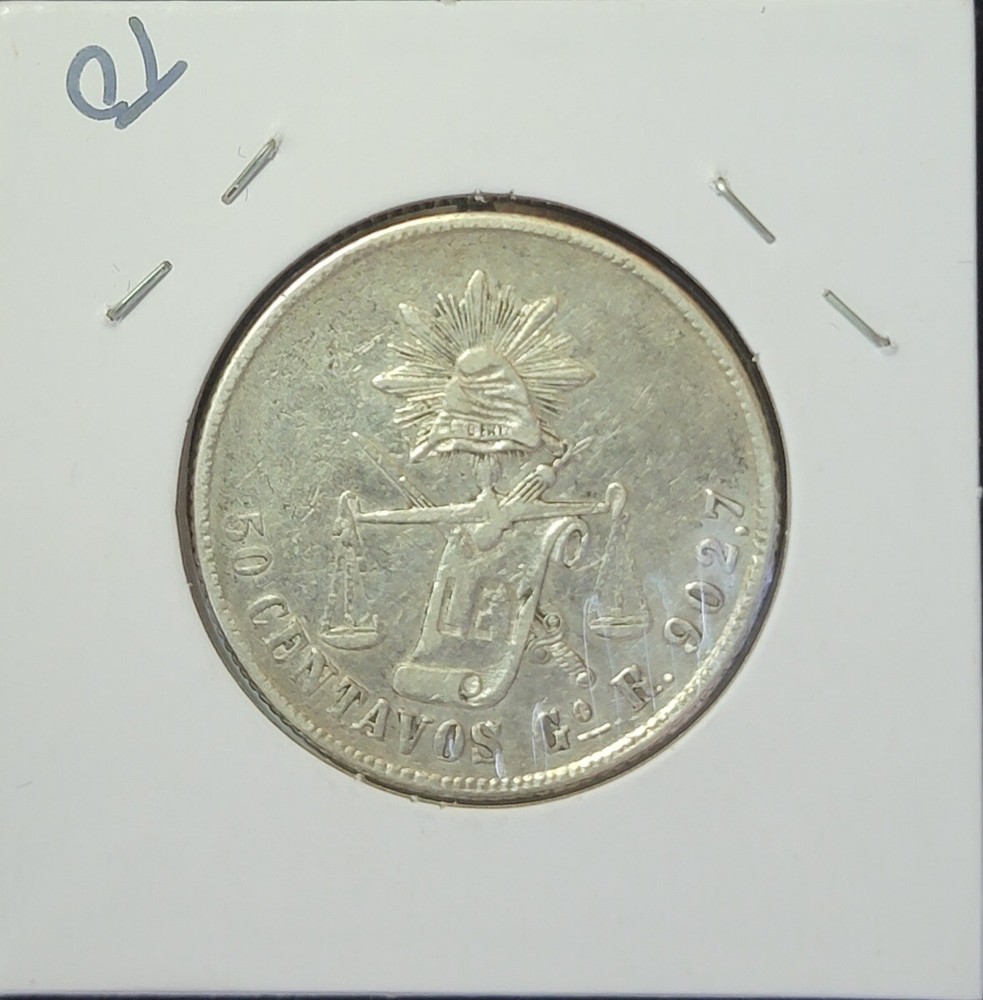 Mexico 1886 50 Centavos GoR AU 6/2