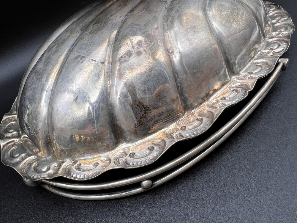 Silver Plated Oval Bowl With Handle Marked BPHS ?