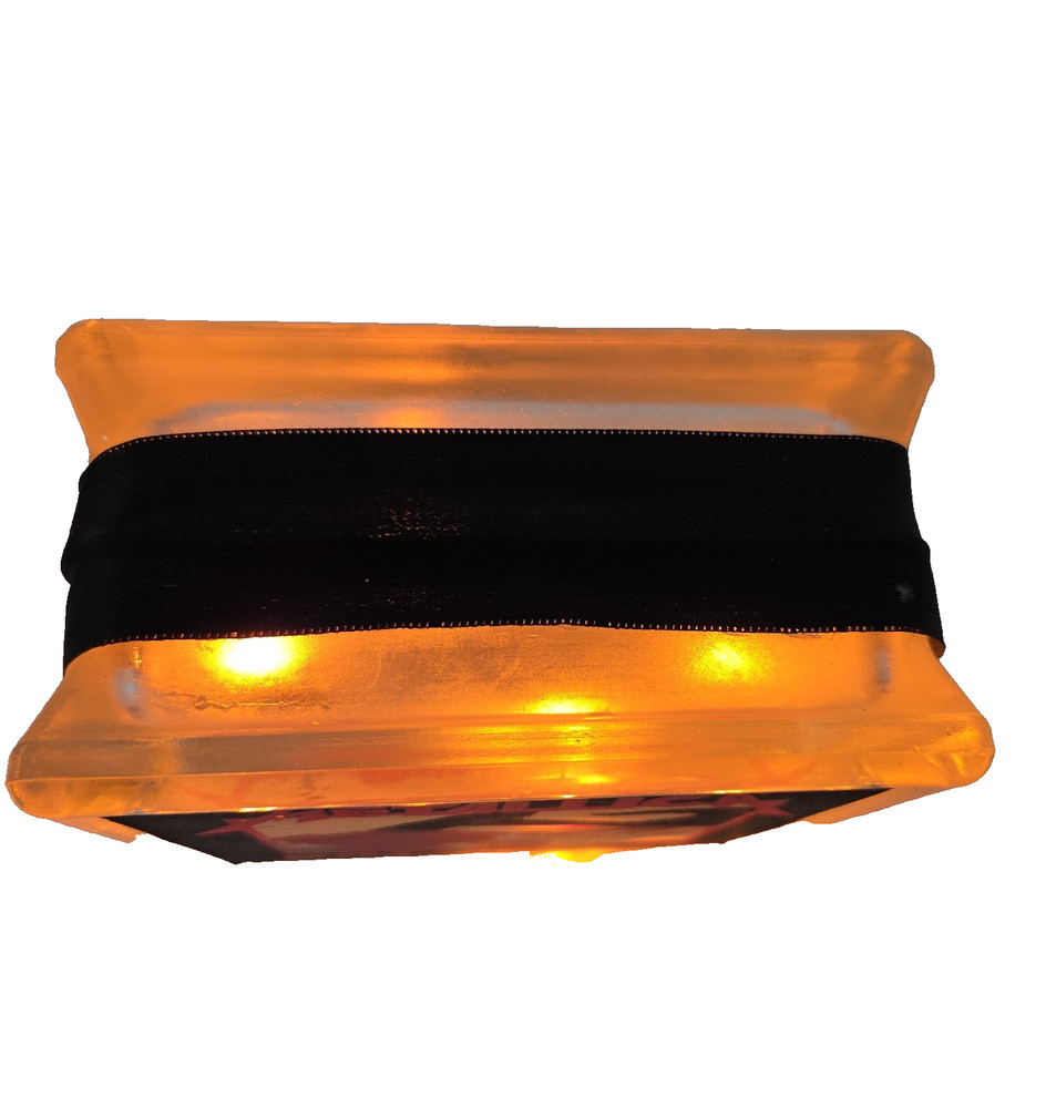 Metallica Lighted Glass Block Orange 6 x 6 x 3 Classic Rock Custom Made