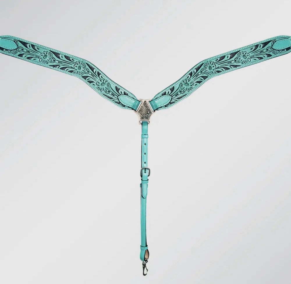 Teal Western Breast Collar