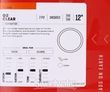 Evans G2 Clear Drumhead - 12"
