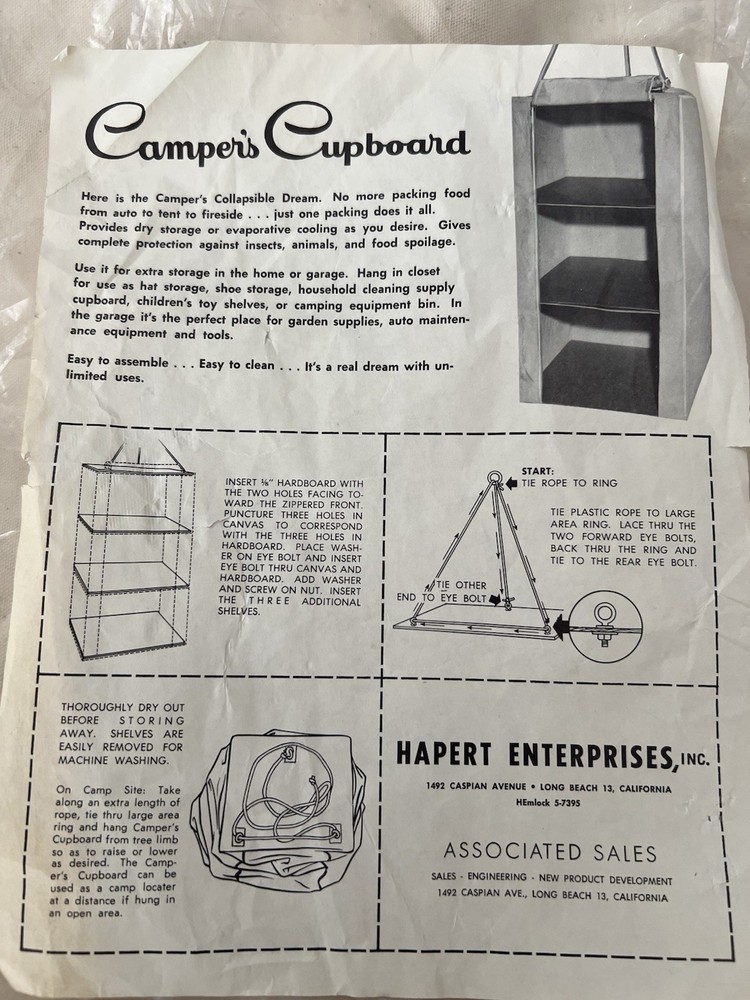 Vintage Hapert Enterprises Camper’s Cupboard
