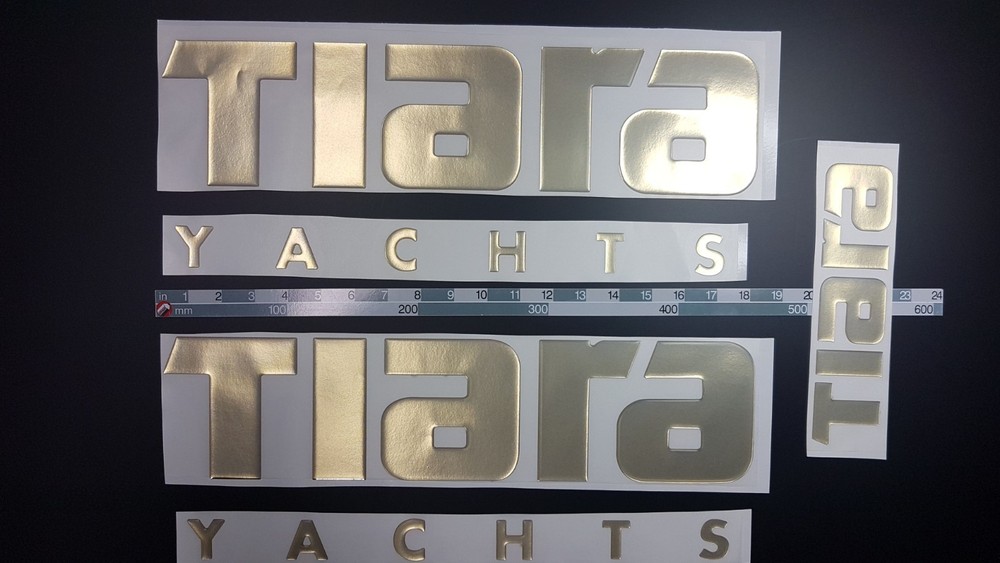 Tiara Yachts Boat Emblems 18" gold + FREE FAST delivery DHL express