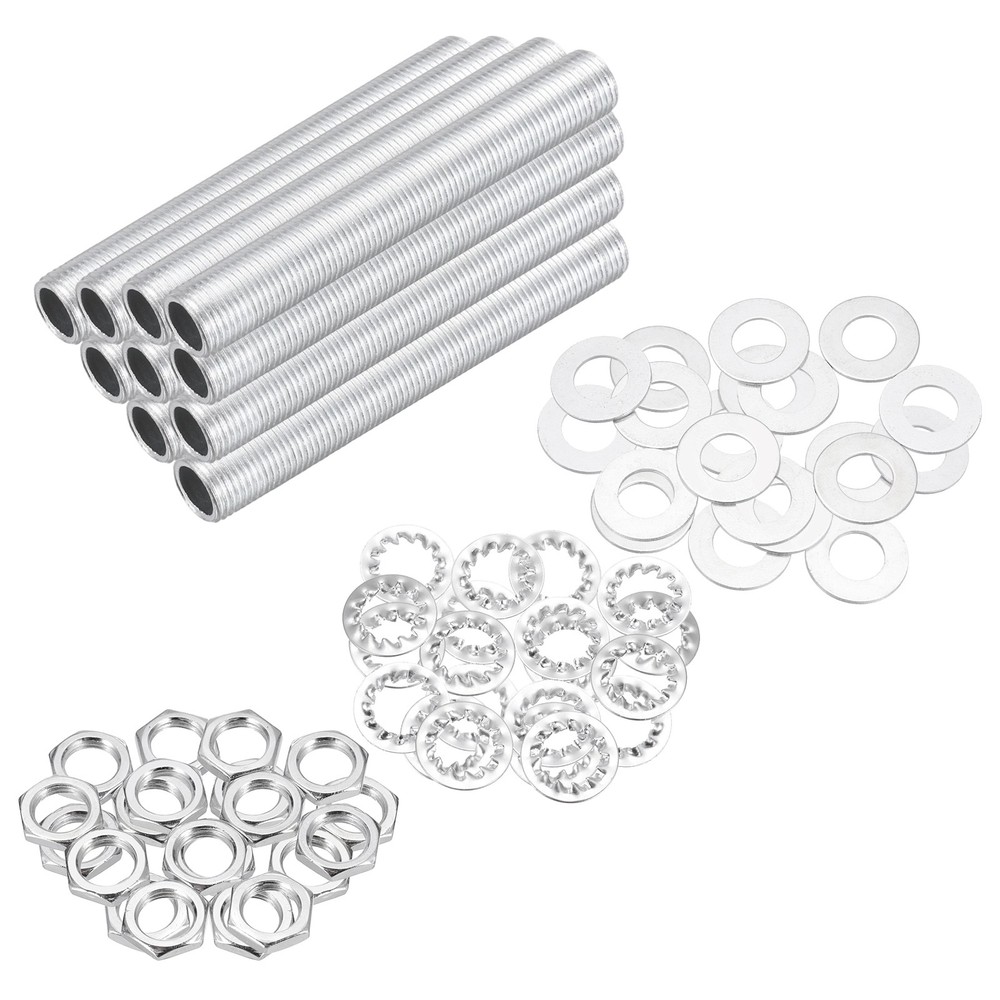 70Pcs 2.4" Lamp Pipe Kit with Nuts Washers 1/8IP Thread Fasteners Assortment