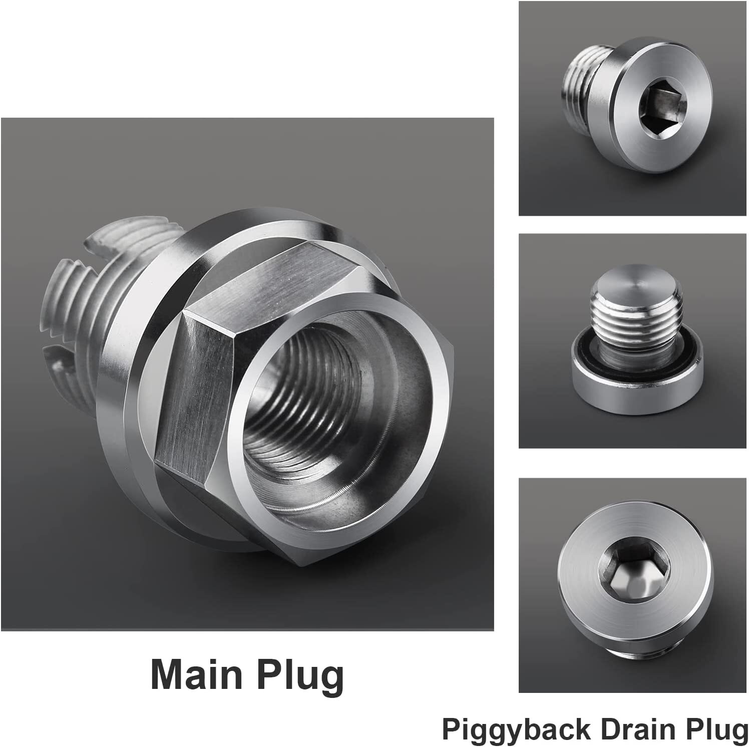 M12.1x1.5, 15mm Oversize Piggyback Oil Drain Plug Self Tapping Pan Thread Repair