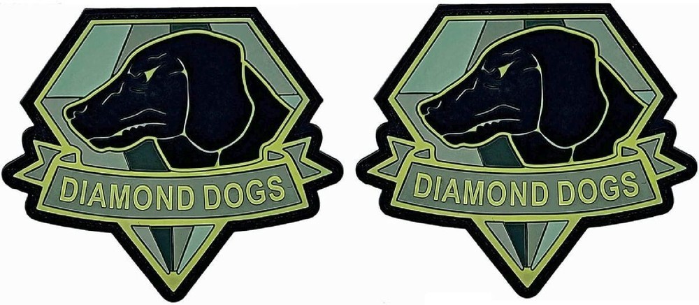 Diamond Dogs Metal Gear Solid 3D PVC Rubber Patch  | 2PC PVC HOOK BACKING 3"