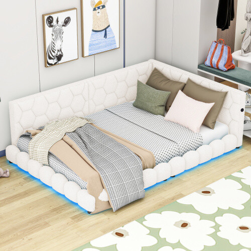 Modern Upholstered Platform Bed Sofa Bed Heavy Duty Daybed Full Size Bed Frames