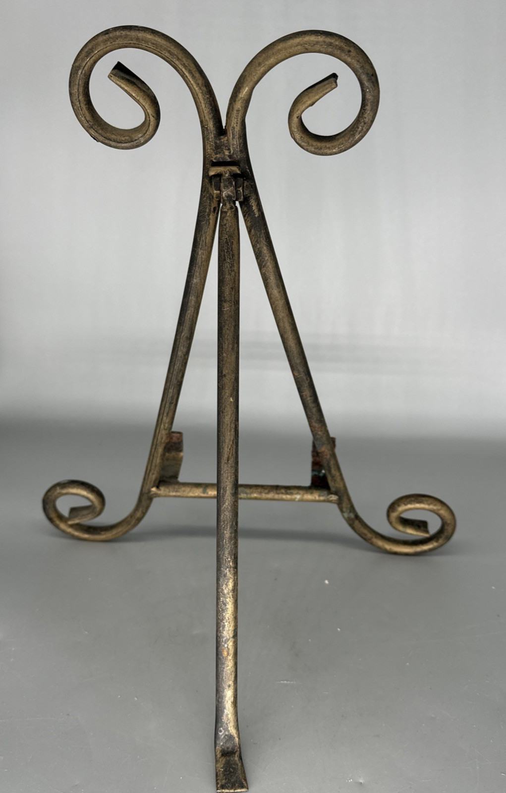 Vintage Metal Large Tripod Picture Book Holder Distresssed H. 13" L. 11"