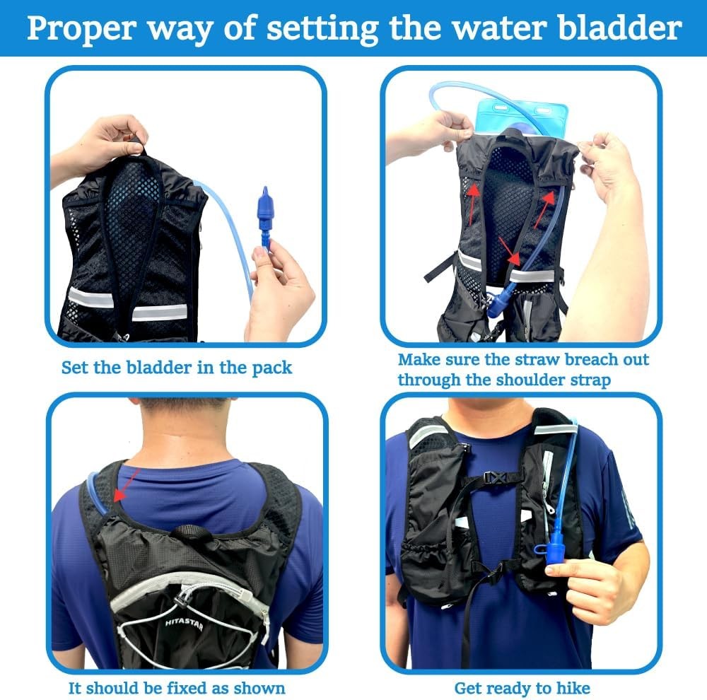 Hydration Backpack with 2L Hydration Bladder Lightweight Water Backpack Climbing