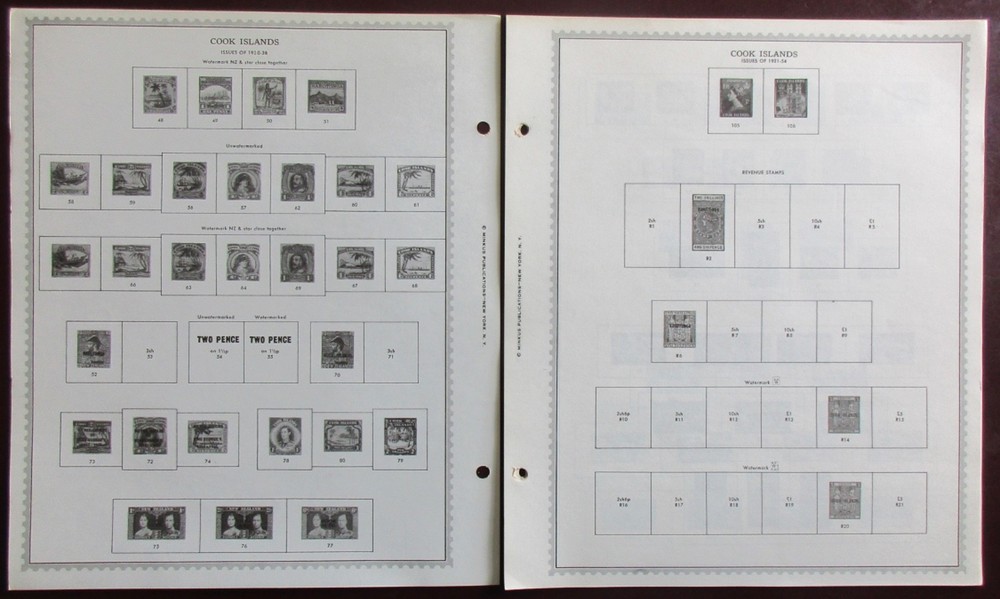 Cook Islands: Clean Set of Unused Minkus Supreme Global Pages to 1973