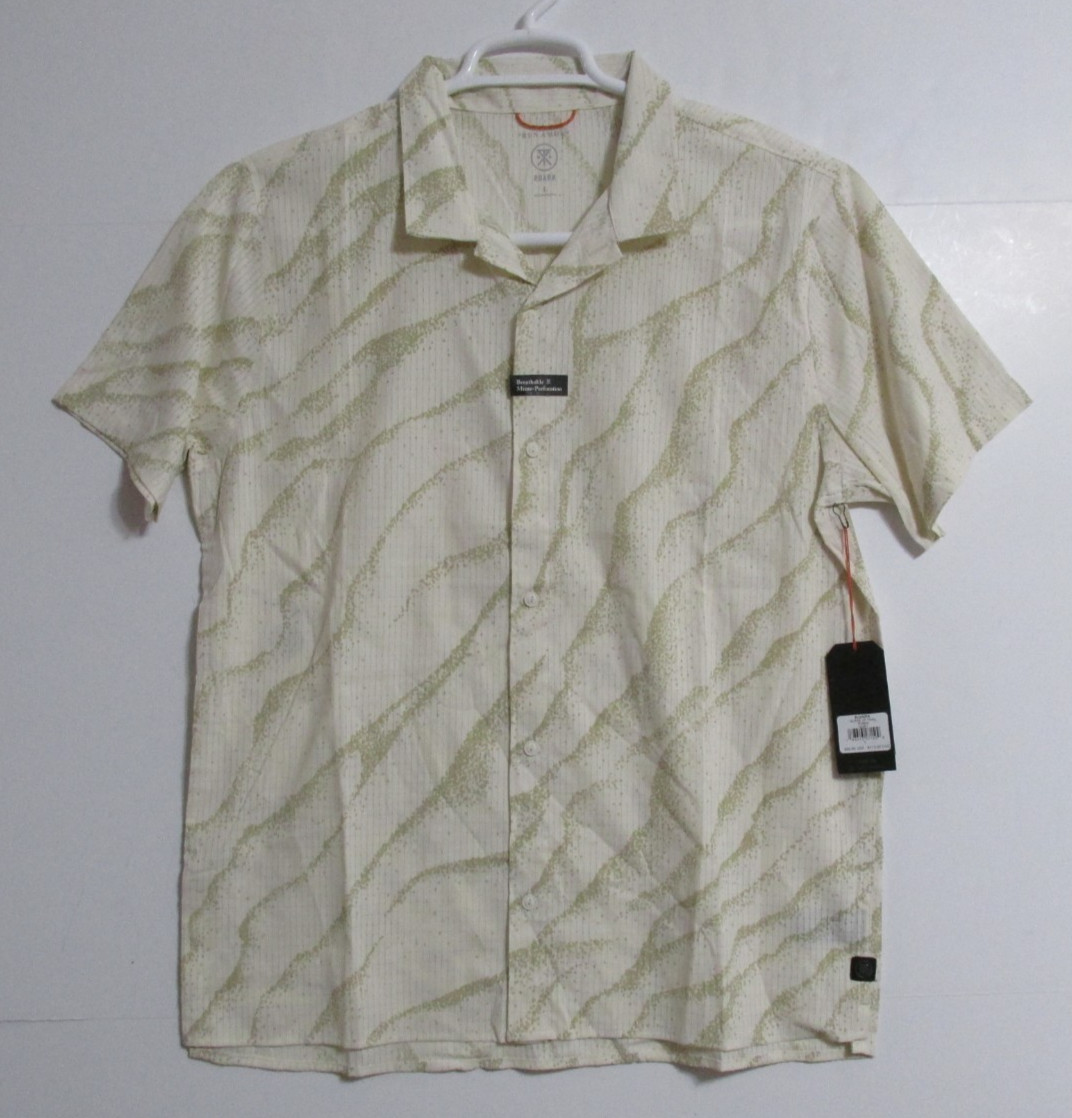 Men's Roark Bless Up Trail Short Sleeve Button Up Shirt Ivory RW600 Lightweight