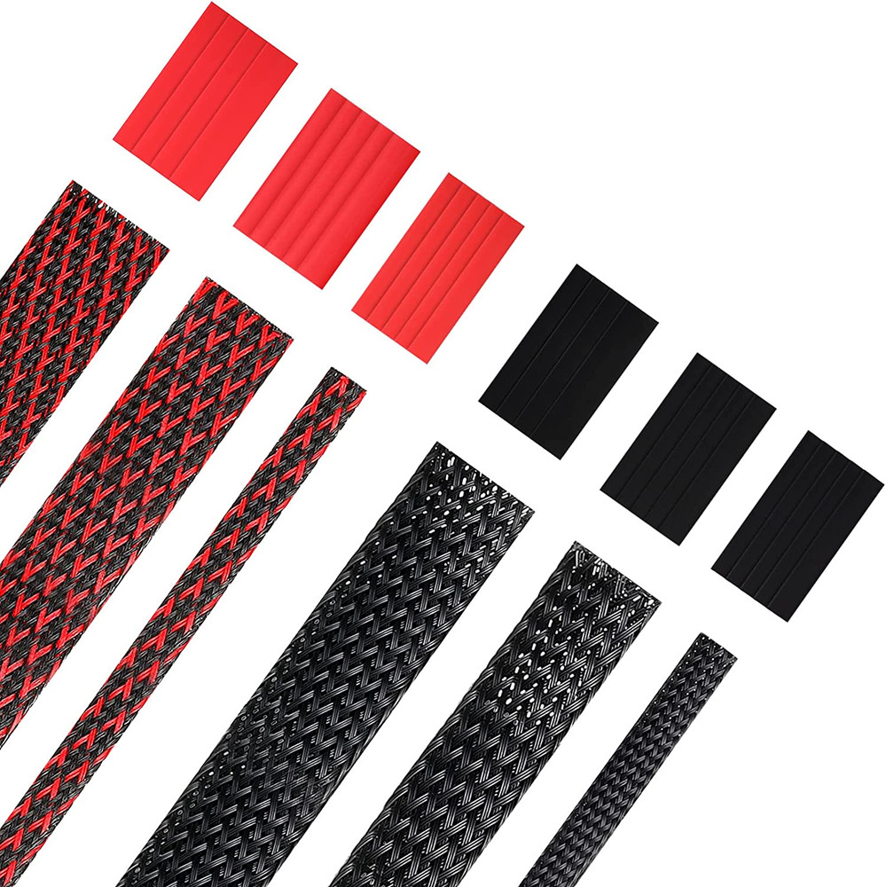 96Ft Wire Loom Braided Cable Sleeve Covers Cord Management