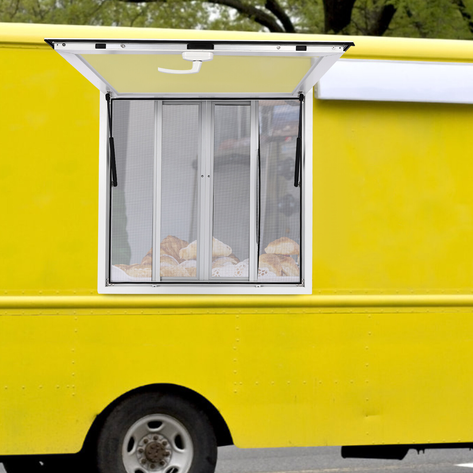 36"L x 36"W Concession Stand Serving Window Food Truck Service Awning w/ Hooks