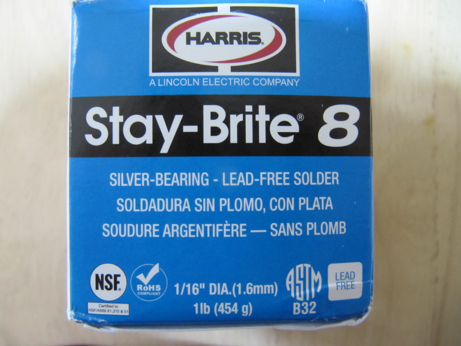 HARRIS STAY BRITE #8 TIN/SILVER SOLDER - 36" (36 inch) piece, 1/16" DIA. (1.6mm)