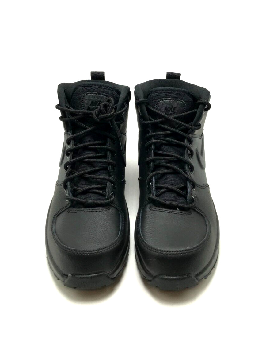 *NEW* Youth Grade-School Nike Manoa J Leather Boots Triple Black (BQ5372 001) 👍