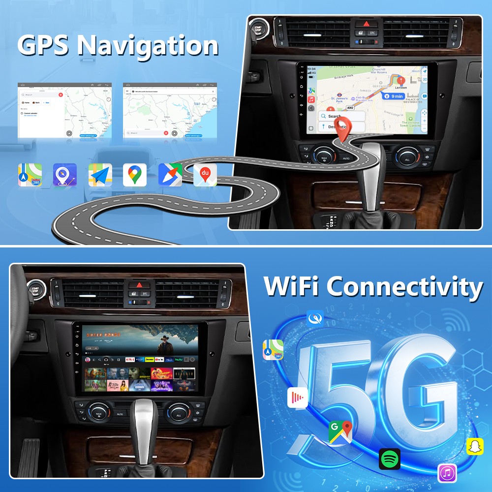 9''Android CarPlay Car Radio for BMW 3 Series 2005-2011(E90/E91/E92/E93)AM/FM