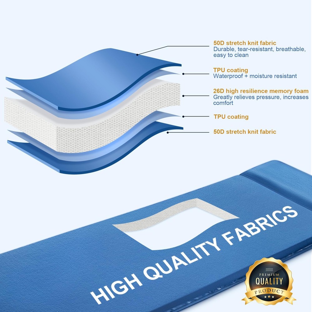 Self Inflating Sleeping Pad for Camping 3.1" Ultra-Thick Memory Foam Camping ...