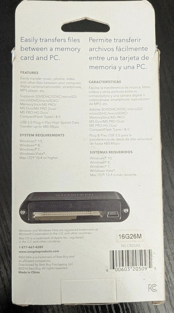 Insignia USB 2.0 All In One Memory Card Reader