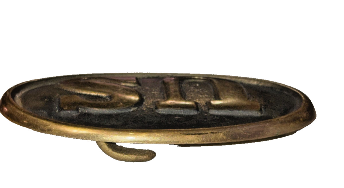 Union Civil War Belt Buckle Oval Brass US Military w Hooks Reenactment Vint LOOK