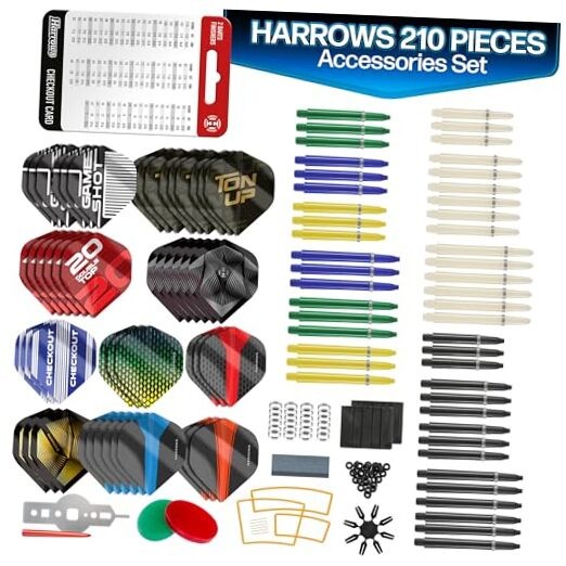 210pc Darts Accessories Set - Amazing Bundle Includes Dart Stems, Dart