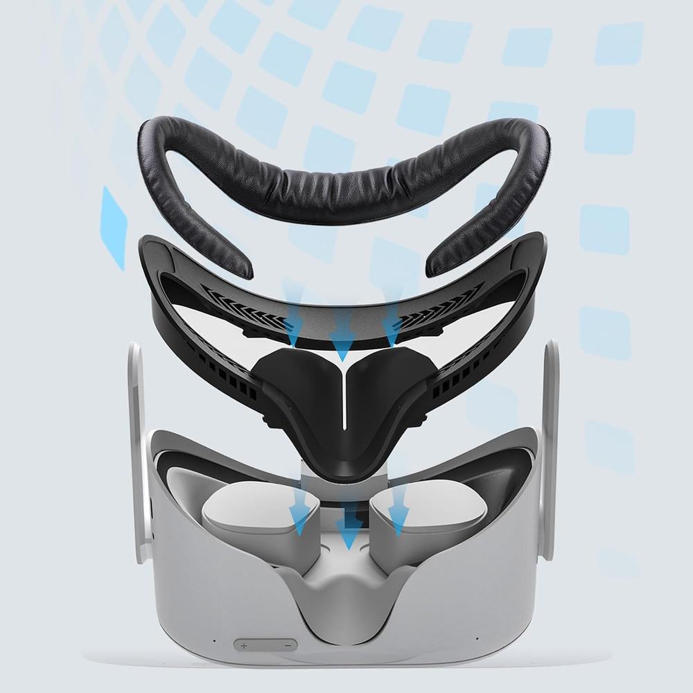 Compatible with Oculus Quest 2 Face Bracket Replacement,Vr PU Leather Face Pad