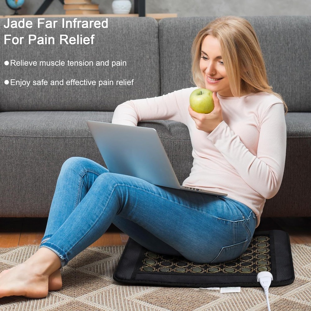 Natural Jade Infrared Heating Pad w/Smart Controller Memory Function 15" x 19"