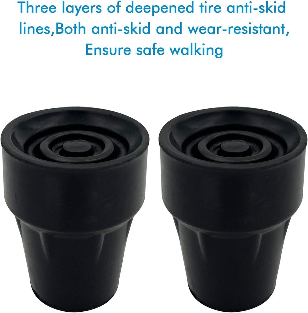 Replacement Cane Tips, 3/4 Inch, Black.