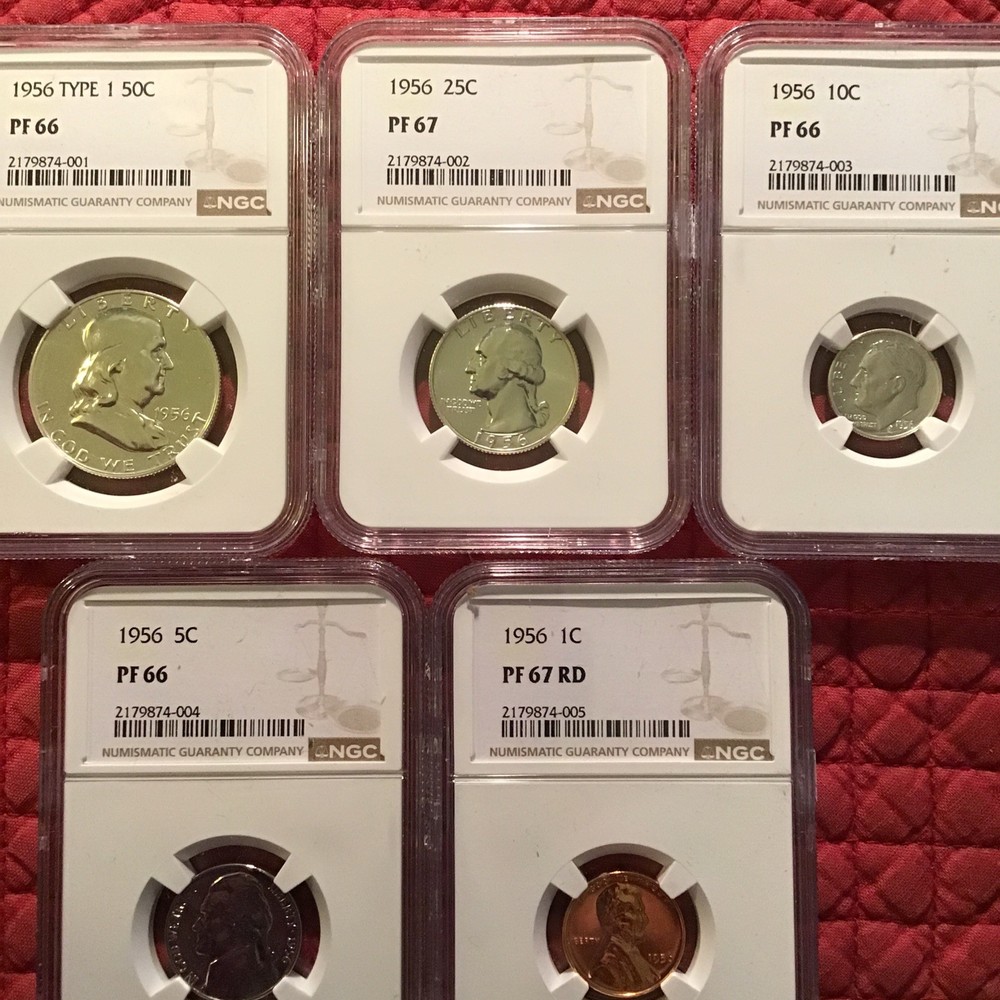 1956 Type 1 NGC PF66 Silver Proof Set, NGC GRADED PROOF SET.