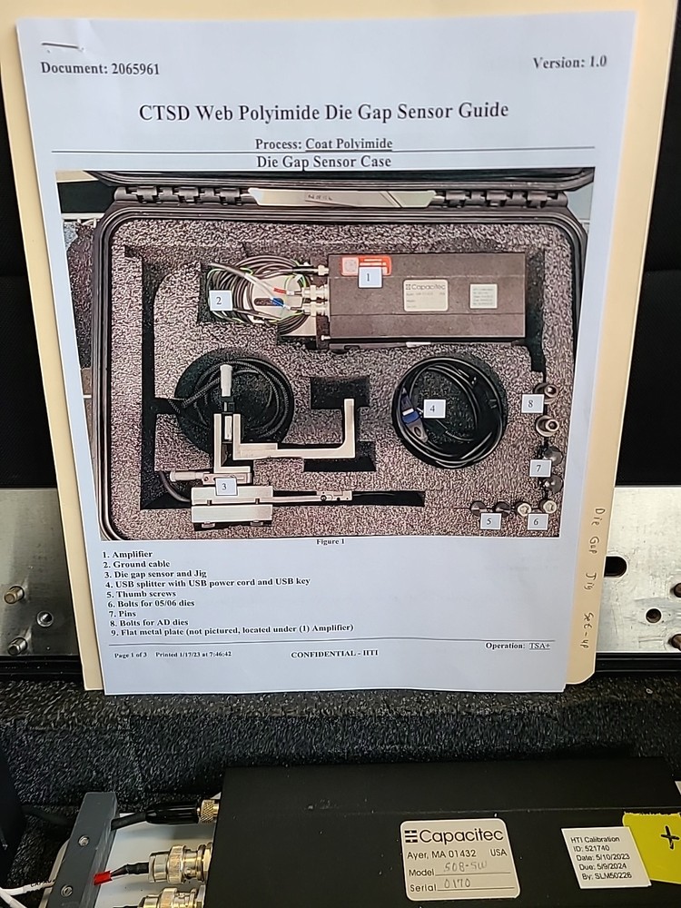 Capacitec WEB POLYMIDE Die Gap Sensor 508-SW