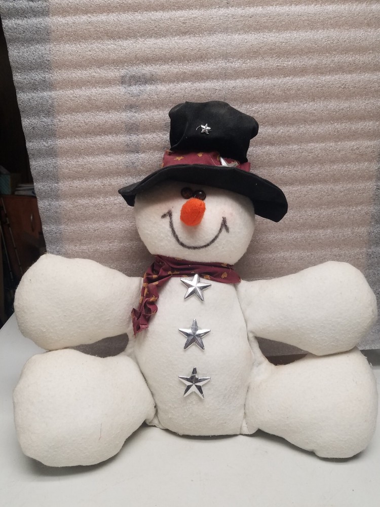 Handcrafted Cloth Stuffed Snowman Figurine