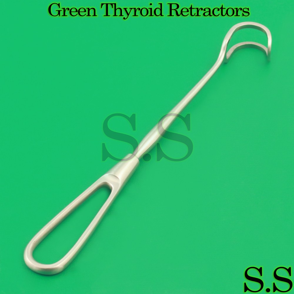 Green Thyroid Retractor 8.75" Surgical Medical Veterinary Instruments