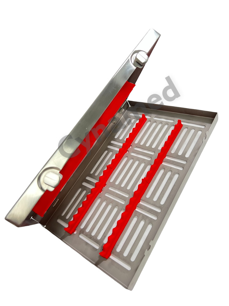 Sterilization Box with Detachable Lid & 2 Button Locks, Fits 20 Handpieces,Large