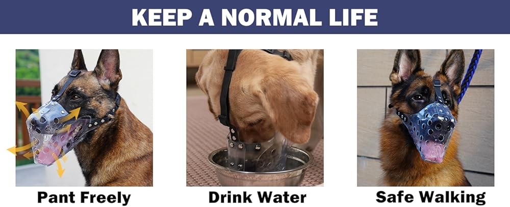 Dog Muzzle, Basket Muzzle for Small Medium Lar Sized Dogs to