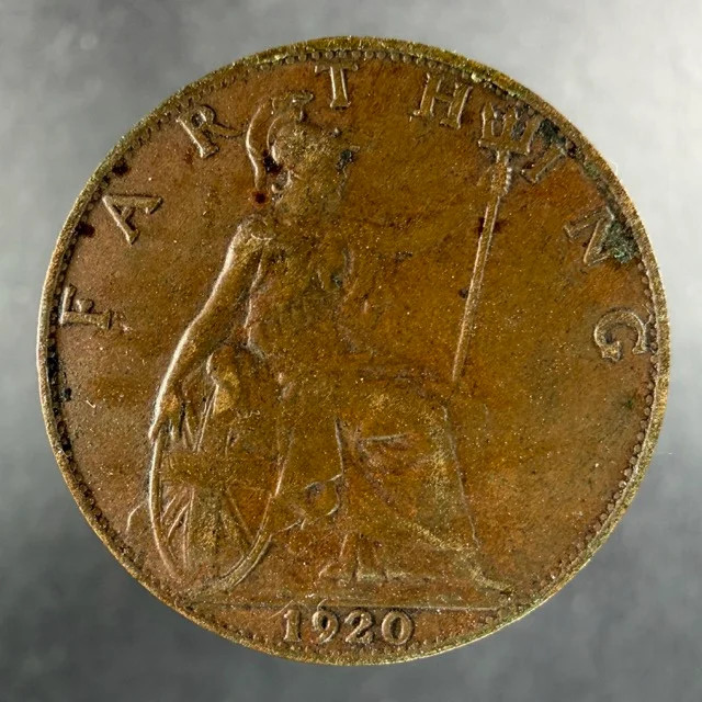 1920 Great Britain Farthing George V Britannia Reverse