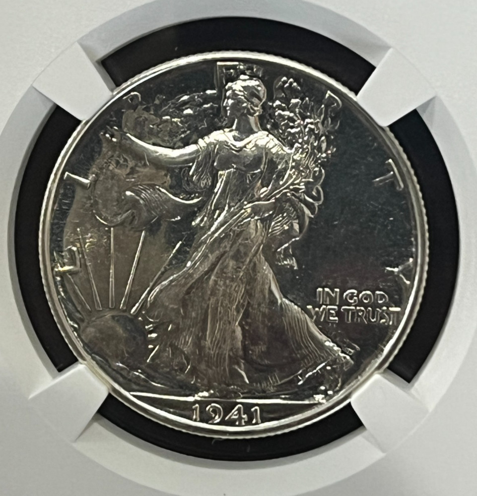1941 WALKING LIBERTY HALF DOLLAR NGC PF62