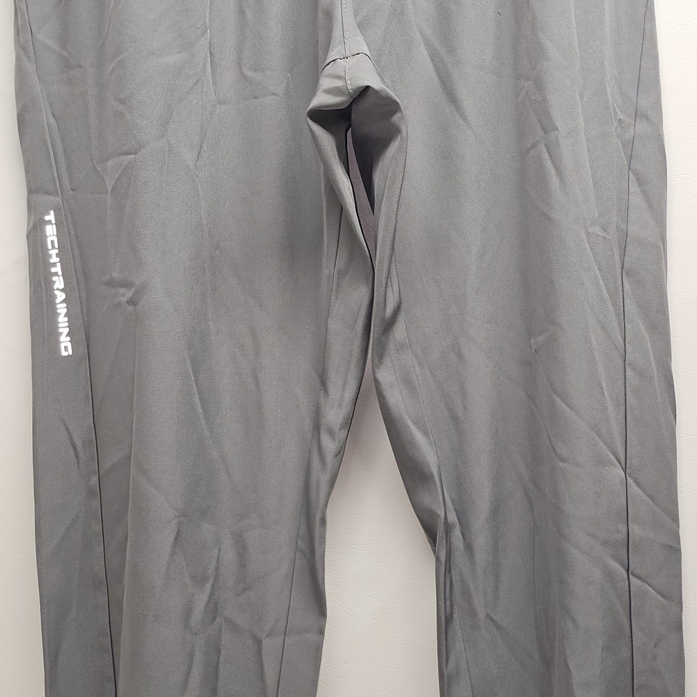 TechTraining Gray Active Pants Zip Pockets Drawstring 100% Polyester