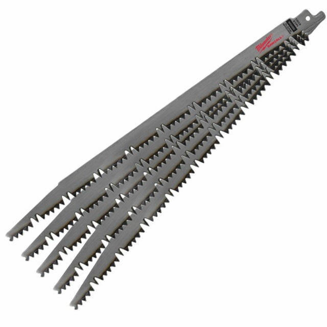 Milwaukee 48-00-1303 Sawzall Blade Wood 5 Teeth per Inch 12-Inch Length, 5 Pack