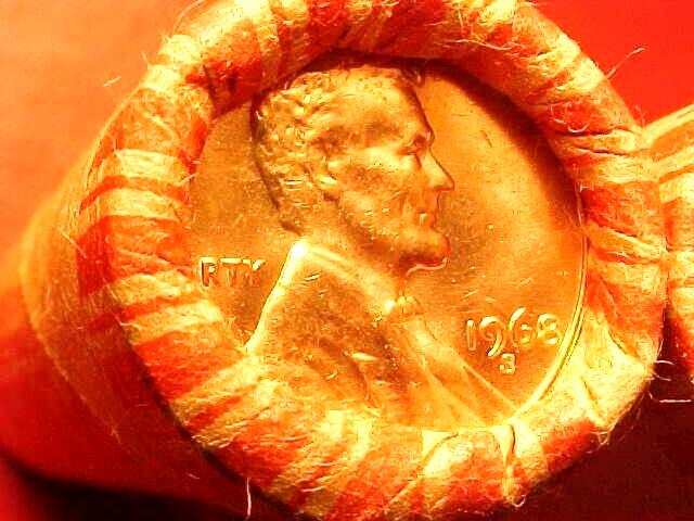 "2" 1968-S OBW LINCOLN MEMORIAL PENNY ROLLS GEM RED CENTS UNCIRCULATED++