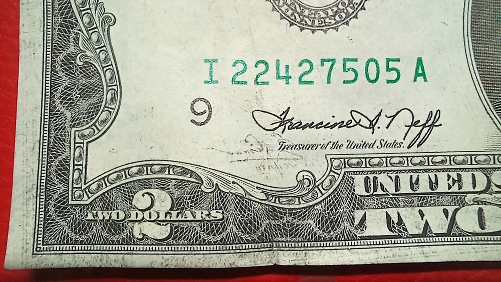 1976 $2 Bill |2xError| Ink Shift Error| Face2Face Ink Transfer| Mirrored Print