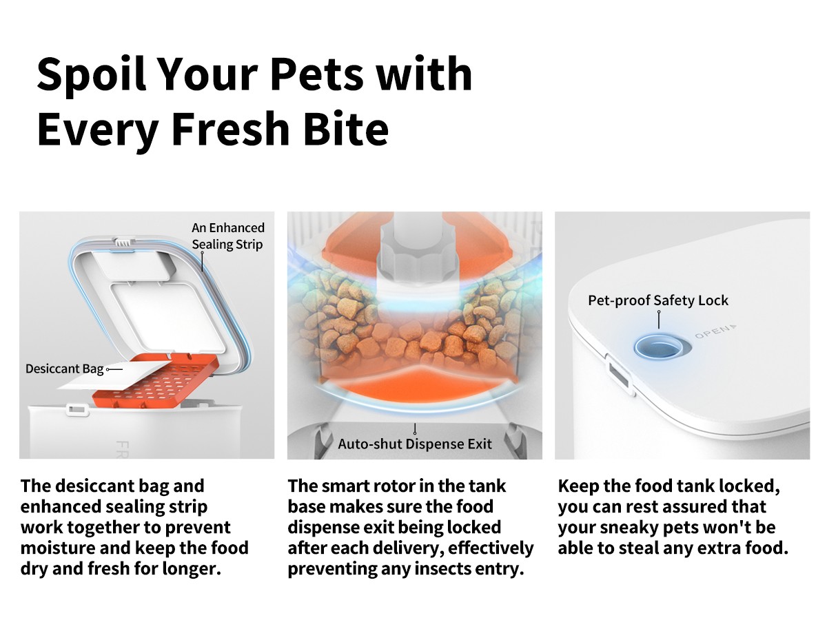 PETKIT 3L Automatic Cat Feeder, 2.4G WiFi Automatic Dog Feeder, Schedule Feeding