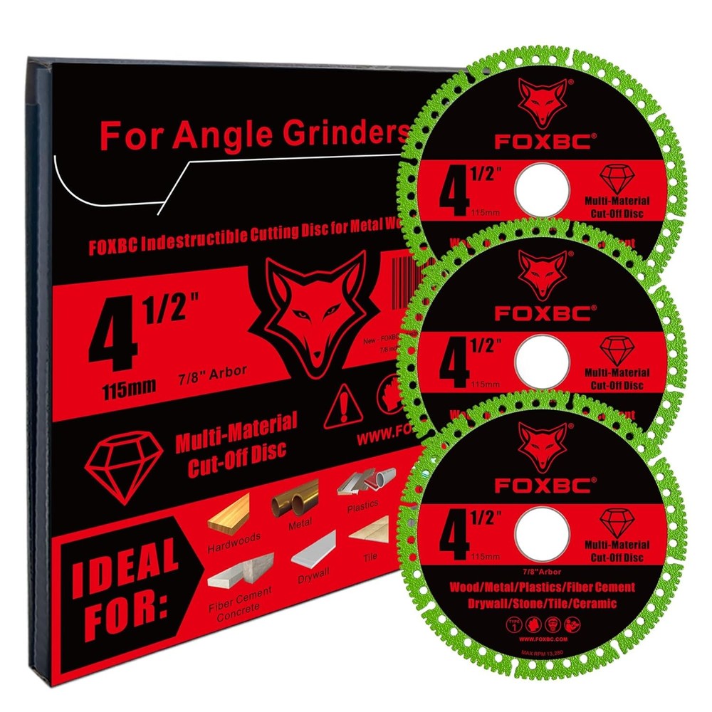 FOXBC 4-1/2 Inch Indestructible Multi-Material Cut Off Disc for Angle Grinders,
